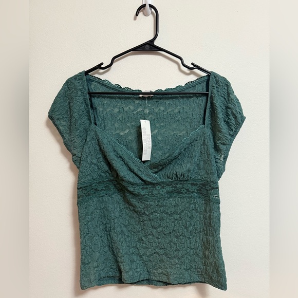 Kimchi Blue Green Lace Blouse - Picture 1 of 4